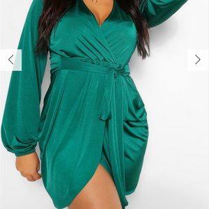 Boohoo green dress